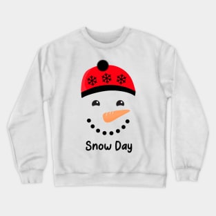 WHITE Christmas Snowman Face Crewneck Sweatshirt